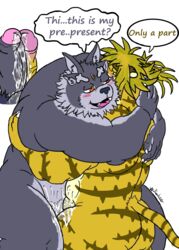 2020 3_eyes 4_fingers absurd_res anthro ass biped blush bodily_fluids brown_eyes canid claws cum duo english_text felid fingers frottage fur genital_fluids hi_res hug kaiser_dragonstro macan_(tokyo_afterschool_summoners) magan male male/male mammal multi_eye multicolored_body multicolored_fur muscular muscular_male nude overweight overweight_male pantherine red_panda_mirr sex sharp_teeth simple_background smile speech_bubble standing teeth text tiger tokyo_afterschool_summoners tongue tsathoggua tsathoggua_(cthulhu) two_tone_body two_tone_fur video_games