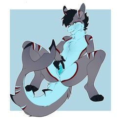 andromorph anthro blue_body blue_fur cuntboy fish fur genitals hi_res hybrid intersex mammal marine nude pussy shark solo zurezuredesigns