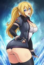 ai_generated bimbo blonde_hair blue_eyeshadow fatal_fury feminization hypnosis king_of_fighters kolin_(street_fighter) kolin_(street_fighter)_(cosplay) mascara red_lipstick rule_63 sano-br snk street_fighter terry_bogard