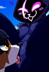 ai_generated close-up cunnilingus epic_games fortnite fortnite:_battle_royale meow_skulls_(fortnite) meowskulls nude outdoors raven_team_leader video_games yuri