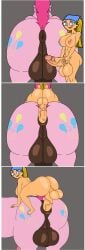 2futa anal anal_sex animal_genitalia animal_penis balls big_ass big_balls big_cock blonde_hair dark_penis edit edited furry futa_on_feral futa_on_horse futanari horse horsecock intersex lindsay_(tdi) male my_little_pony penis pink_hair pinkie_pie_(mlp) total_drama_(series) total_drama_island