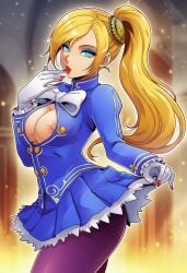 ai_generated bimbo blonde_hair blue_eyeshadow fatal_fury feminization hypnosis ingrid_(capcom) ingrid_(capcom)_(cosplay) king_of_fighters mascara red_lipstick rule_63 sano-br snk street_fighter terry_bogard