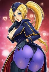 ai_generated bimbo blonde_hair blue_eyeshadow falke_(street_fighter) falke_(street_fighter)_(cosplay) fatal_fury feminization hypnosis king_of_fighters mascara red_lipstick rule_63 sano-br snk street_fighter terry_bogard