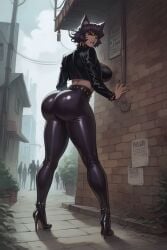 ai_generated alley alleyway angry big_ass big_breasts breasts cat_ears cat_girl catgirl female high_heels imminent_rape kali_belladonna rapethewomb_(artist) rwby tight_clothing