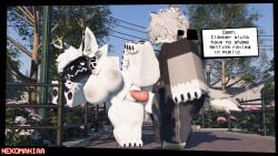 3d clanker female femboy_on_female furry furry_only larger_male male male/female nekomaniaa protogen roblox roblox_avatar robloxian robot screen_face self_upload smaller_female tagme white_fur wolf