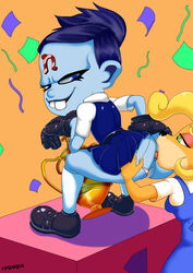 2girls anilingus anthro anus ass_eating big_head blonde_hair blue_hair blue_skin coco_bandicoot crash_(series) crash_nitro_kart crash_team_racing female female_only half-closed_eyes hand_on_ass looking_back mad_mark madmark multiple_girls nina_cortex panties panties_aside pussy rimming skirt smug tongue tongue_fucking trophy yellow_fur