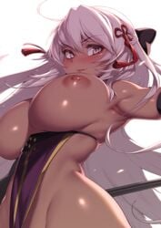 1girls areolae big_breasts blush breasts fate/grand_order fate_(series) female female_only fuya_(tempupupu) large_breasts looking_at_viewer nipples okita_souji_(alter)_(fate) okita_souji_(fate)_(all) solo