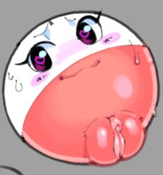 1girls ball bodily_fluids clitoral_hood clitoris electrode_(pokemon) exed_eyes eye_contact eyelashes female feral heart looking_at_viewer low_res nintendo pokemon pokemon_(species) pokemon_rgby puffy_areola purple_eyes pussy sketch solo sphere sweat video_games waddling_head wet what