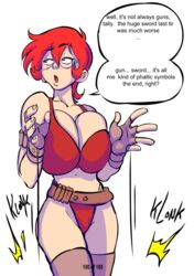 balak glasses huge_breasts nomoco red_hair