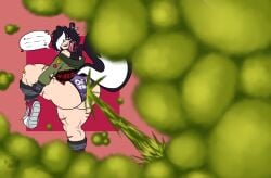 1girls ass big_ass brap fart fart_fetish farting female female_only fetish fnf fnf_rising_volume friday_night_funkin friday_night_funkin_mod gassy hamb0ne leg_lift licorice_(snowy) listening_to_music panties scars smug strong_female