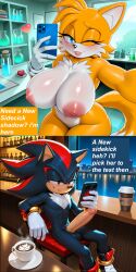 1boy 1boy1girl 1girls ai_generated female male male/female pixai shadow_the_hedgehog silverknight395 tagme tailsko