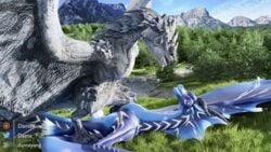 16:9 2020 3d ass blep blue_body capcom claws conditional_dnp dante_yun day detailed_background dragon duo erection eye_contact feral feral_on_feral feral_penetrated feral_penetrating feral_penetrating_feral flying_wyvern forest genitals grass grey_body grey_scales knot lake looking_at_another lying male male/male monster_hunter nude penetration penile penis presenting quel'thinaru_(kalemendrax) rath_wyvern rathalos scales scalie sex silver_body silver_rathalos slit slit_fucking teeth toe_claws tongue tongue_out tree video_games watermark widescreen wyvern