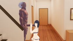 1boy 1girls 3d ass beard big_penis black_bra black_lingerie black_panties blazein blonde_hair blue_hair bob_cut boruto:_naruto_next_generations bra cheating cheating_wife cornrows dark-skinned_male dark_skin erection facial_hair female goatee handjob holding_penis hyuuga_hinata indoors interracial kneeling large_breasts large_penis legs lingerie long_penis male mouse muscles muscular muscular_male naruto naruto_(series) netorare on_knees panties penis purple_eyes raikage sex standing straight veiny_penis yellow_hair