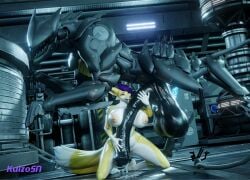 3_toes biomechanical black_body blade_wolf canid canine canis clawed_feet cybernetics facemask glistening glistening_body kaizosn knife konami long_tail male/female male_only metal_gear metal_gear_rising metal_gear_rising:_revengeance metal_gear_solid platinum_games quadruped robot sharp_claws sharp_teeth tail teeth weapon weapons wolf