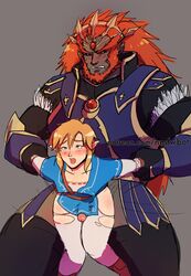 2020 anal anal_sex bara big_dom_small_sub blonde_hair blush boner breath_of_the_wild clothed clothing dark_skin digital_media_(artwork) duo elf erection erection_under_clothing facial_hair femboy from_behind_position ganondorf ganondorf_(hyrule_warriors) genitals gerudo girly hair hi_res humanoid humanoid_on_humanoid humanoid_pointy_ears hylian hyrule_warriors larger_male link link_(breath_of_the_wild) looking_pleasured male male/male male_only male_penetrated male_penetrating male_penetrating_male mammal nintendo nnsfwbot penetration penis red_hair sex simple_background size_difference smaller_male text the_legend_of_zelda torn_clothing url video_games yaoi