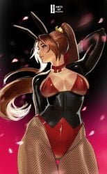 arts_of_paloma big_breasts breasts brown_hair brown_hair_female brunette brunette_hair bunny_girl bunnysuit cleavage curvaceous curvaceous_figure curves curvy curvy_body curvy_female curvy_figure female female_only fishnet_legwear fishnets hips legs mai_shiranui ponytail solo solo_female street_fighter street_fighter_6 thick thick_legs thick_thighs wide_hips