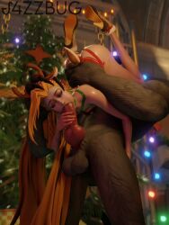 1boy 1girls 3:4 3d 69 alternate_costume ambitious_elf_jinx animated balls blender blonde_hair canine canine_penis christmas christmas_outfit christmas_tree clothed_sex edit edited edited_art fellatio female green_eyes handjob hi_res high_heels highres human human_on_anthro indoors interspecies j4zzbug_sfm jinx_(league_of_legends) knot league_of_legends male no_so opennsfwsp_(sfx) oral partially_clothed penis short_playtime shorter_than_10_seconds sound sound_edit sound_effects tagme vertical_video video werewolf