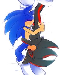 69_position anthro bed bodily_fluids clothing duo furniture genitals hi_res jayaero legwear male male/male oral penis saliva sex shadow_the_hedgehog socks sonadow sonic_(series) sonic_the_hedgehog sonic_the_hedgehog_(series)