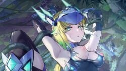 1boy 1girl 1girls 2d android android_girl animated blonde_hair blue_eyes blush bondage breasts_out clitoral_stimulation clothed defeated forced_masturbation forced_orgasm game_cg immobilization japanese japanese_language japanese_voice_acting kaiju_princess long_hair male/female masturbating_other moan moaning nipples one_leg_up open_mouth orgasm pantyparrot pussy pussy_exposed restrained sex_toy sound tagme textless textless_version torn_clothes torn_clothing vibrator video video_games vine_bondage vines