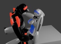 1boy 1boy1girl 1girls blender blender_(software) blender_eevee climax larger_male no_pussy robot robot_girl sex sex_from_front