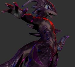 2020 3d animal_genitalia anthro blue_eyes blue_penis dragon genital_slit genitals humanoid male male_only matcap open_mouth penis purple_body purple_skin randrana scalie sdx3 slit solo t-pose tongue zbrush