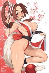 1girls big_ass big_breasts bracelet breasts brown_eyes brown_hair fatal_fury female female_focus female_only high_ponytail looking_at_viewer mai_shiranui ponytail skimpy skimpy_clothes slim_waist solo solo_female solo_focus street_fighter_6 tagme thick_thighs wide_hips