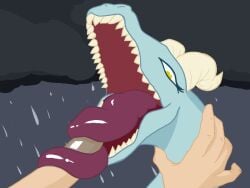 2d 2d_animation animated blue_body blue_skin dragon dragon_horns fangs furry gerbillo_aea long_tongue longer_than_10_seconds sharp_teeth sound tagme teeth teeth_showing tongue tongue_around_penis tongue_fucking tongue_out tongue_wrap tonguejob video yellow_eyes