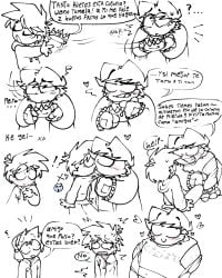 colorless comic comic_strip crown fat fat_male flirting_look friends gay homosexual male male_on_bottom male_on_top male_only messy_hair no_color no_genitals_shown oc original original_characters sexual_harassment smile spanish spanish_dialogue sweat teenagers text tongue traumatized xd yaoi