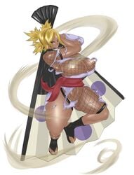 alternate_skin_color breasts dark-skinned_female dark_skin female female_only huge_breasts human kings3552 large_breasts naruto nipples solo temari torn_clothes