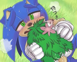 anthro anthro_on_feral blue_fur blush crossover cum cum_in_pussy cum_inside darkshadowvalentine endured_face furry half-closed_eyes hedgehog looking_pleasured male/ambiguous mammal nintendo non-english_text open_mouth orgasm penis pokémon_(species) pokemon pokemon_(species) sega sex shaymin shaymin_(land_form) sonic_(series) sonic_the_hedgehog sweat