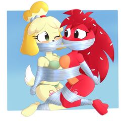 absurd_res animal_crossing anthro arms_behind_back bell bodily_fluids bondage bound_together bra canid canine canis clothing domestic_dog duo female femsub flaky_(htf) gag happy_tree_friends hi_res isabelle_(animal_crossing) mammal multiple_girls multiple_subs negitivess nintendo nude one_eye_closed panties porcupine rodent sex_toy shih_tzu sweat tape tape_bondage tape_gag tied_together toy_dog underwear vibrator video_games