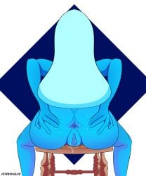 anus ass blue_body blue_diamond_(steven_universe) blue_hair blue_skin cartoon_network diamond_authority from_behind gem_(species) long_hair milf porkshack pussy pussy_juice pussy_juice_drip spread_anus spread_ass spread_pussy spreading steven_universe thick_ass thick_thighs