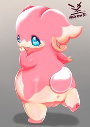 1girls anus audino blush chubby female feral fur furry furry_only heart heart-shaped_pupils hi_res looking_at_viewer nintendo pinup pokémon_(species) pokemon pose pussy rear_view simple_background solo tail usssar12 video_games