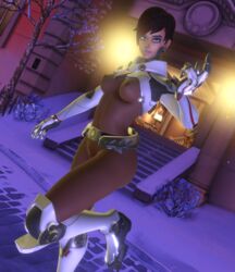 3d armor ass belt blender blizzard_entertainment bottomless breasts collar female female_only footwear functionally_nude gauntlets gloves greaves mostly_nude overwatch overwatch_2 overwatch_archives rokesmithe sci-fi science_fiction scifi short_hair shrug_(clothing) solo solo_female sombra tactical_nudity talon_sombra topless