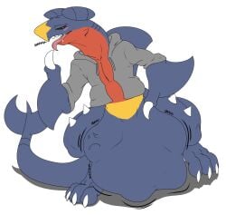 anthro belly belly_rub big_tail blush bodily_fluids breath bulge claws clothed clothing crotch_belly detailed_bulge drooling endosoma face_imprint garchomp generation_4_pokemon groan half-closed_eyes hand_on_belly head_imprint heartman98 hi_res hoodie human human_prey imprint looking_at_viewer looking_pleasured male male_pred mammal moan muffled narrowed_eyes nintendo open_clothing open_hoodie open_topwear oral_vore panting panting_in_face paws pokemon pokemon_(species) pokemon_pred predator/prey prey_imprint prey_outline safe_vore saliva same_size_vore soft_vore solo spread_legs spreading squirming stomach_bulge stretchy_belly struggling struggling_prey tail tight_belly tongue tongue_out topwear vore willing_prey