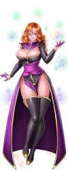 1girls 2026 2d 2d_(artwork) bard_lillian_(harem_heros) big_breasts bimbo black_boots blue_eyes boots breasts cleavage clothed clothed_female construct constructs cute energy female female_only freckles freckles_on_face gloves harem_heroes hentai_heroes large_breasts light-skinned_female light_skin looking_at_viewer medium_hair musical_notes musical_symbol nutaku questionable red_hair smile smiling_at_viewer solo solo_female thigh_boots thighs wavy_hair