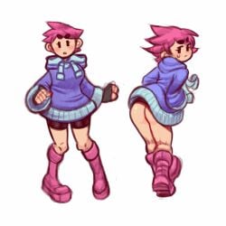 1female 1girls 2026 annoyed ass ass_crack bike_shorts biker_gloves black_bottomwear blush boots bottomless bottomless_hoodie butt_crack collaboration color color_edit colored colored_sketch compression_shorts earthbound_(series) edit edited edited_art embarrassed exhibitionism exhibitionist exposed_ass exposed_butt eyebrows_visible_through_hair fcyrah female female_focus female_only fingerless_gloves flashing flashing_ass front_view full_body gloves hoodie kneepits kumatora light-skinned_female light_skin looking_at_viewer looking_back looking_back_at_viewer mob_face mochabaebae mocobandit mother_(series) mother_3 nintendo no_panties partially_clothed presenting presenting_ass presenting_butt presenting_hindquarters rear_view short_hair shorts simple_background solo solo_female solo_focus spiky_hair standing surprised sweat sweatdrop third-party_edit third_party_edit tomboy video_games walking