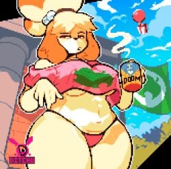 1girls animal_crossing breasts ditchu ditchuart_(sfw) female female_only isabelle_(animal_crossing) pixel_(artwork) pixel_art tagme thighs