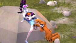 1girls ben_10 chaquetrix female futanari gwen_tennyson legs legs_crossed legs_open legs_over_head lesbian_domination orange_fur orange_hair sfm snu-snu source_filmmaker source_filmmaker_(artwork) suffocating suffocation upgrade_(ben_10) wildmutt yuri