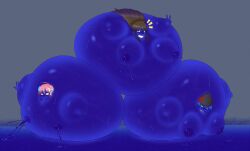 1boy 2girls 2girls1boy areolae blue_skin blue_skinned_female blue_skinned_male blueberry_inflation blueberry_juice cobalt_(cobaltreverie) lactating lactating_nipples lactation lactation_without_expressing male_inflation nipples nude octoboy puffy_cheeks reverie_(cobaltreverie) rose_(cobaltreverie) round_body round_breasts spherical_breasts spherical_inflation