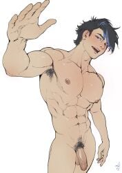 1boy armpits flaccid hairy_armpits kuro_no_kiseki kuro_no_kiseki_(series) legend_of_heroes male_focus male_only naked penis pubic_hair trails_of_(series) trails_through_daybreak van_arkride wallyandpeeps