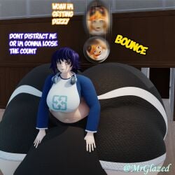 ass_bounce balled_up bouncing_ball butt_bounce dominant dominant_male edgar_(mrglazed) giant_male gym huge_balls huge_bulge huge_cock hyper male massive_ass massive_thighs meggy_spletzer mrglazed oc size_difference smg4 transformation