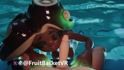 1boy 1boy1girl 1girls 3d 3d_animation animated ass big_breasts blowjob bouncing_breasts breasts dark-skinned_female female fruitbasketvr interracial interracial_sex light-skinned_male light_skin male marina_(splatoon) multiple_angles naked naked_female naked_male nude nude_female nude_male sound splatoon splatoon_(series) straight tagme video water wet