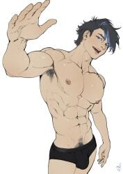 1boy armpits hairy_armpits kuro_no_kiseki kuro_no_kiseki_(series) legend_of_heroes male_focus male_only pubic_hair speedo trails_of_(series) trails_through_daybreak underwear van_arkride wallyandpeeps