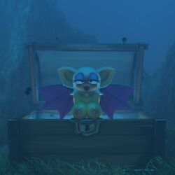 1girls 3d aquablaze asphyxiation bat blender drowning female nude rouge_the_bat sega solo sonic_(series) sonic_the_hedgehog_(series) underwater water