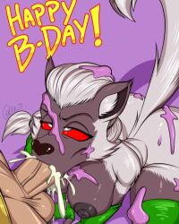 1boy 1girls 2026 4_fingers ass big_ass big_breasts birthday birthday_cake birthday_gift blind_peacock_(blindpeacockdraws) blind_peacock_draws blind_peacock_draws_(artist) blowjob breasts cock cock_and_balls cock_and_balls_blowjob cock_and_balls_deepthroat cock_in_mouth cock_worship covered_in_frosting cum cum_in_mouth cum_in_throat cum_inside cum_inside_mouth cum_inside_throat deep_blowjob deep_penetration deepthroat deepthroat_gag erueito felicia_(blindpeacockdraws) female frosting fur furry furry_breasts furry_ears furry_female furry_only furry_tail gift_art gulp gulping hazbin_hotel hazbin_hotel_oc hellaverse hellhound helluva_boss helluva_boss_oc male mohawk mohawk_(hairstyle) muzzle nipples original original_art original_artwork original_character penis ponytail ponytail_mohawk red_eyes snout snout_fuck stripper stripper_legging stripper_sleeves tagme tail text throat_fuck throat_fuck_focus throat_fucking