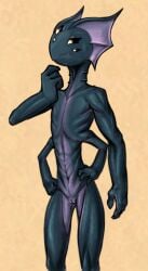 4_arms 4_fingers 5_eyes alien anthro athletic athletic_anthro athletic_female blue_body featureless_chest female fin fingers flat_chested flower_mouth genitals gills goa'uld head_fin multi_arm multi_eye multi_limb nirrti_(stargate) non-mammal_vulva nude nude_anthro nude_female solo soulcentinel standing stargate vulva