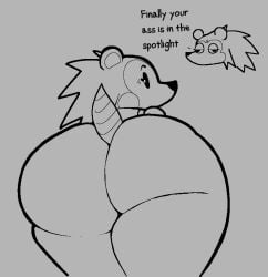 animal_crossing big_ass bubble_butt female furry huge_ass hyper_ass lewdewott mabel_able nintendo sable_able tagme thick_thighs wide_hips