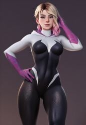 ai_generated blonde_hair full_body gwen_stacy heroine marvel sexy tight_clothes