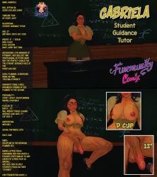 3d big_penis black_hair classroom foreskin fummunity_comix futa_only futanari glasses heels hispanic teacher yellow_eyes